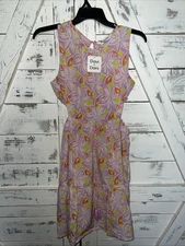 Davi and Dani NEW Retro Floral Sleeveless Tie Side Cut Out Mini Dress Large