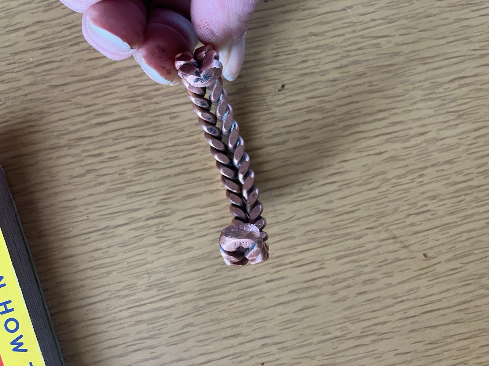 Pure Solid Copper Bracelet Cuff Bangle Homemade A… - image 3