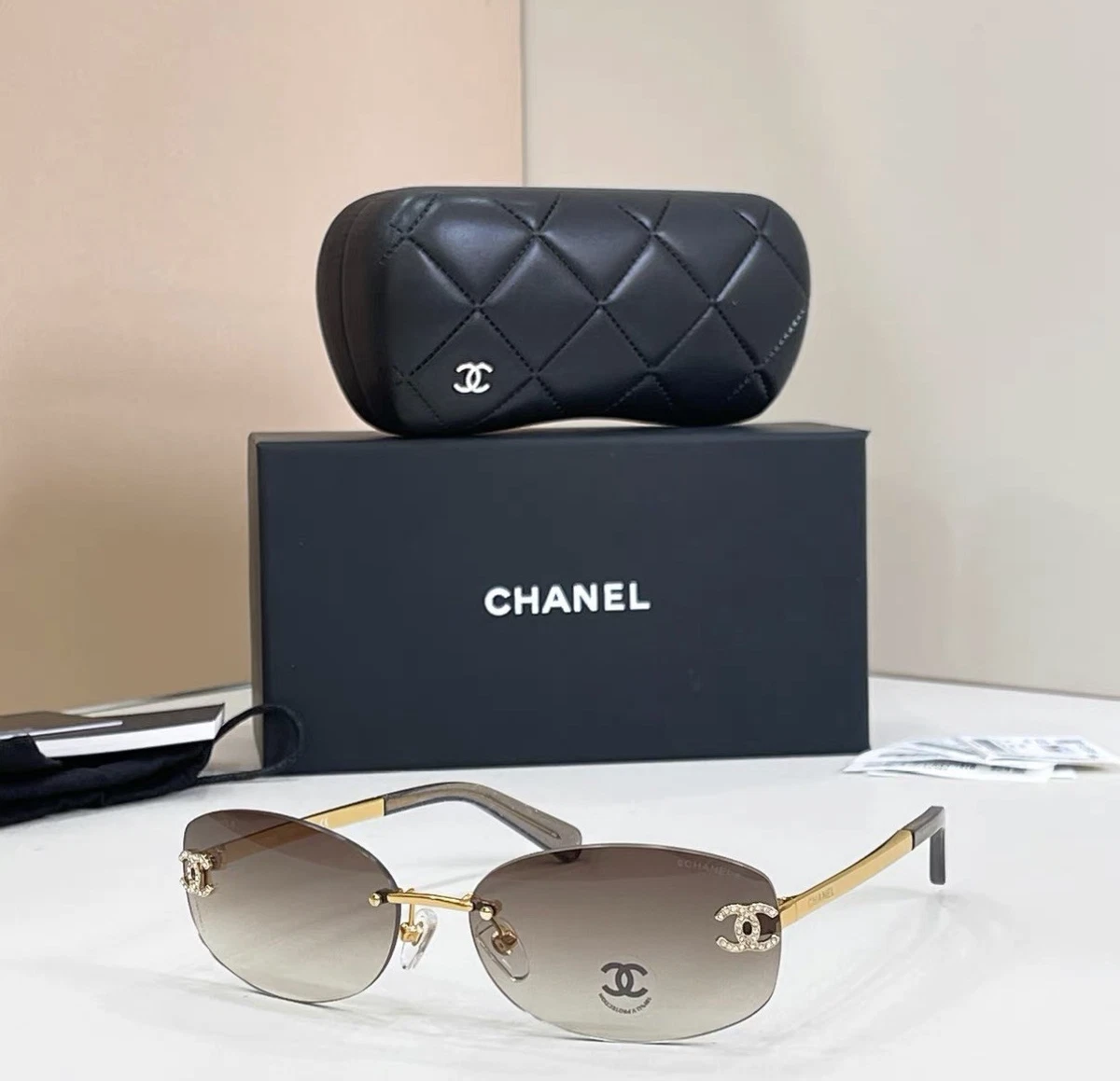 CHANEL Rimless Silver Sunglasses for Women for sale | eBay