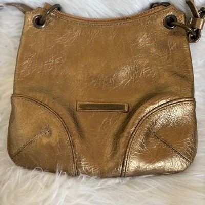 Coccinelle Vintage Small Leather Crossbody Bag Bronze Gold