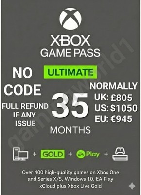 Xbox Game Pass Ultimate 35 Monate   Global | Gold + EA Play | 0-2 Stunden Lieferung