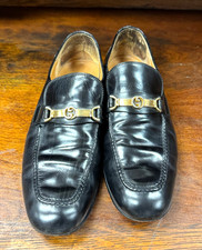 Vintage Gucci Leather Horsebit Loafers Made in Italy Sz 10