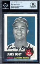 Larry Doby Beckett BAS Signed 1991 Topps Archives 1953 Autograph