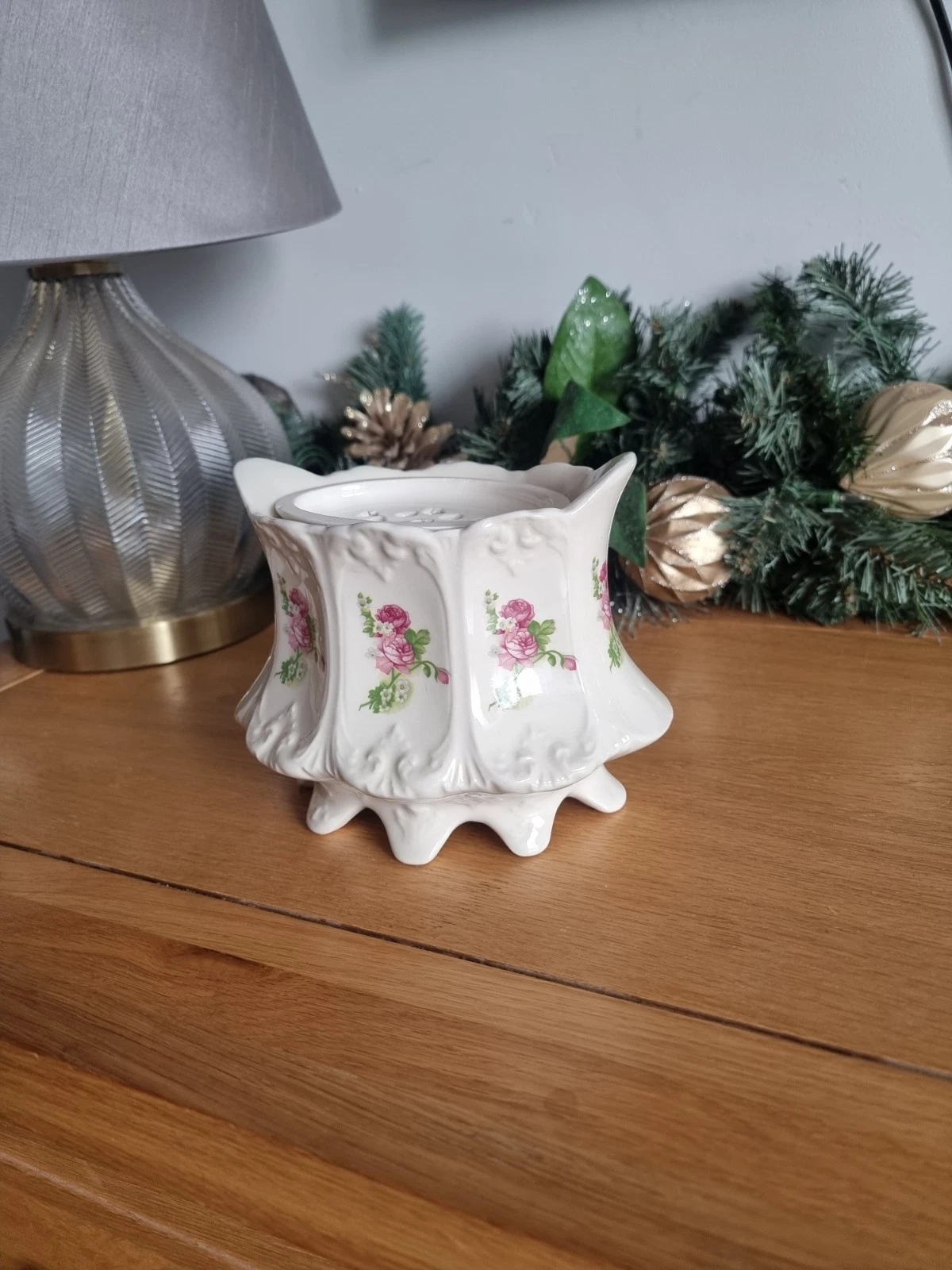 Vintage John Buck Ceramic Floral Roses Vase