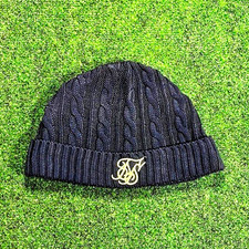 SikSilk Men s Navy Cable Knit Pattern Beanie ...