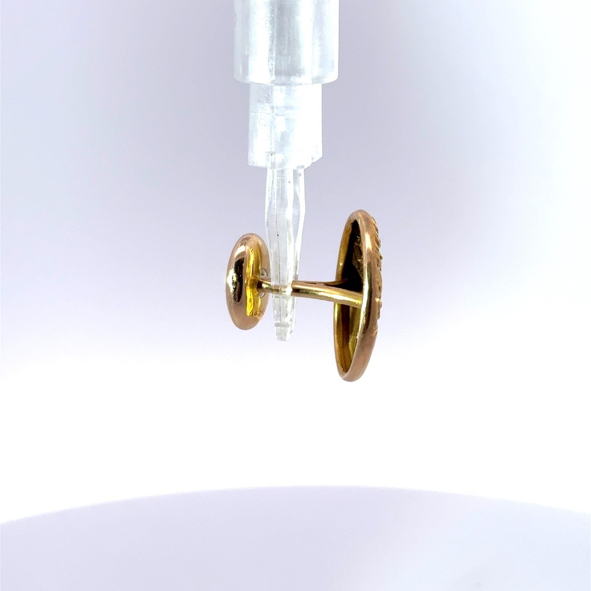 14k Gold Antique Diamond (Old Mine Cut Diamonds) Cufflinks View 3