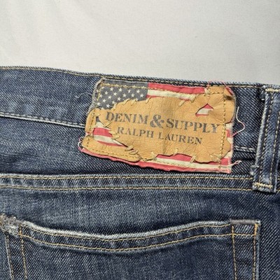 Denim & Supply Ralph Lauren Jeans Mens 33x32 Bootcut Flag Patch