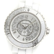 CHANEL J12 white ceramic H6477 12P diamond 20YEARS Quartz Ladies Watch_869274