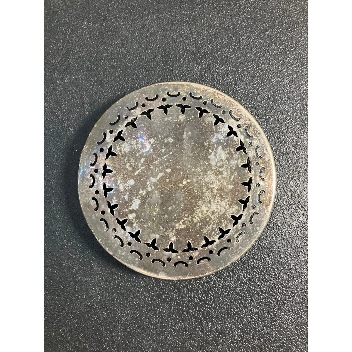 Soporte Redondo Para Vela Pilar De 8″ - Estilo Antiguo International Silver Company, Color Pewter