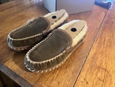L.L.Bean  Wicked Good  Men  s Leather And Shearling Slippers, New with Tags/Box