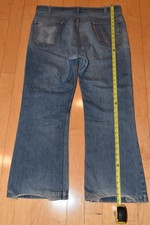 Vintage 70s Orange Tab Levis 646-0917 Faded Bell Bottom Jeans 40X29 TALON 42 USA