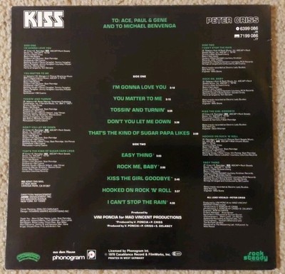 Kiss Peter Criss Solo Album 1978 Casablanca Records German Import