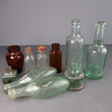 Antique Bottles x 10 - Camwal Torpedo Bottles , Eiffel Tower Lemonade etc