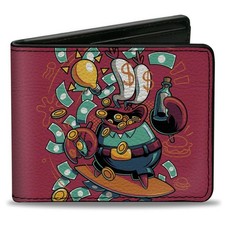 Bi-Fold Wallet SpongeBob Mr. Krabs Dollar Sign Pose Pink