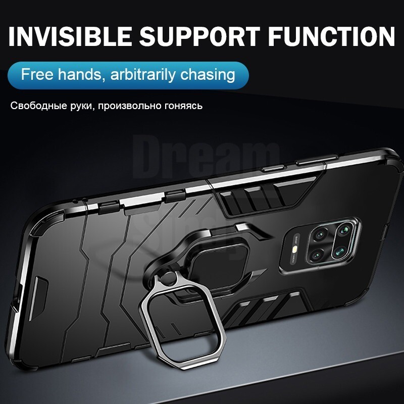 For Xiaomi Redmi Note 9 Pro 9S Case,Armor Rugged Magnetic Ring