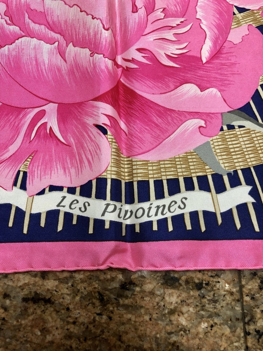 HERMES “Les Pivoines” 1978 Christiane Vauzelles Silk Scarf | eBay