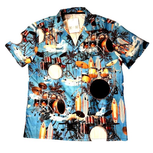 Pacific Legend Men's Guitar Camp Shirt – Authentic Hawaiian Aloha Shirt, 100% Cotton, Made In Hawaii - View #9
