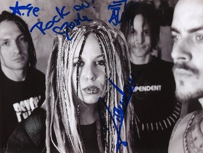 Exilia genuine autograph 5''x7'' photo signed In Person Italian Nu Metal band