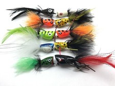 Fly Fishing Bass Pike Flies 10 PACK POPPERS Size 2-6 Saltwater Trout Perch 'PIK2