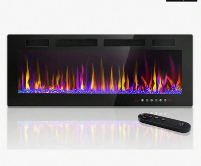 Wall Mount Electric Fireplace Recessed Fireplace Insert and Freestanding Heater