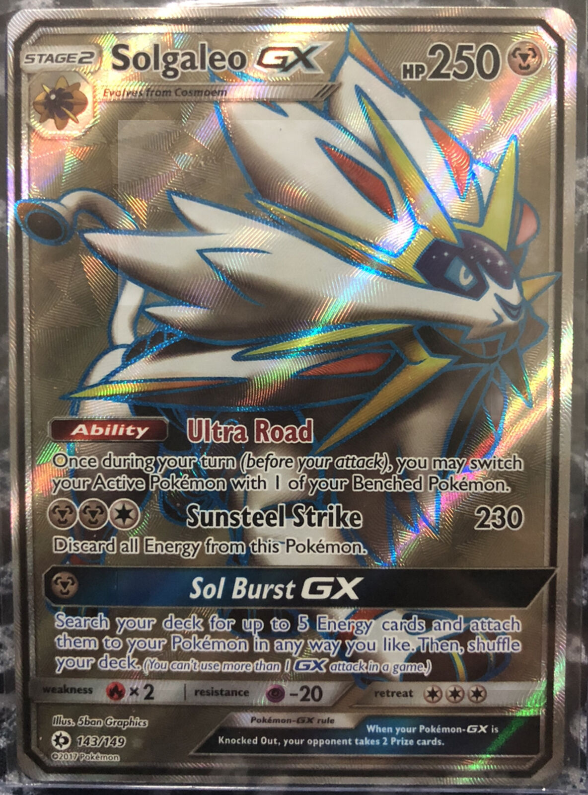 Solgaleo GX 143/149 Full Art - Pokemon Sun & Moon Base Set Single Card