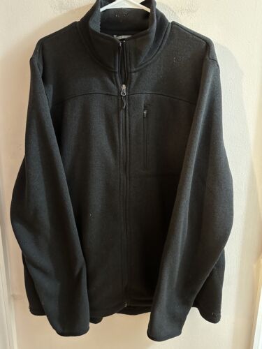LL Bean Mens Full Zip Fleece Jacket Size XLT Black - Picture 1 of 9