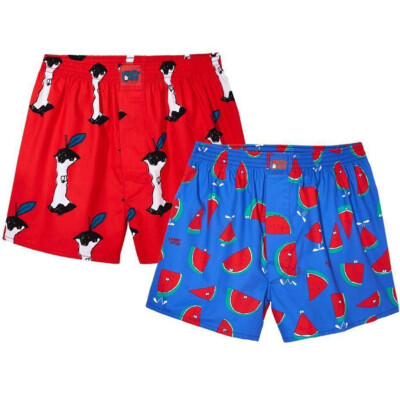 Lousy Livin Boxershorts Apple Melon 2 Pack Red/Royal 2er Boxer Short Unterwäsche