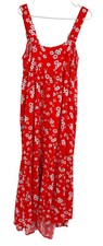ASOS Maternity Womens Midi Sundress Red Floral Print Wide Adjustable Strap Sz 6