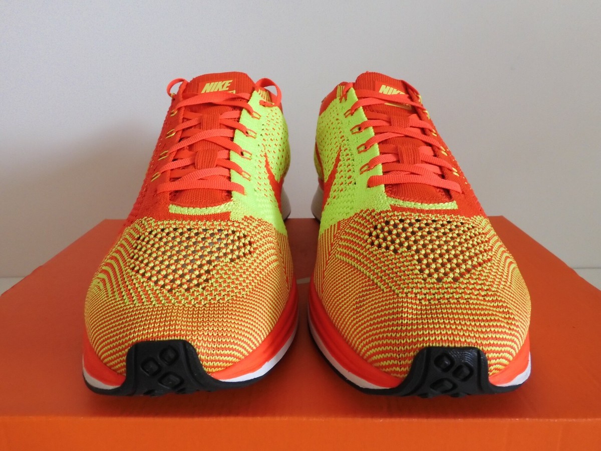 NIKE FLYKNIT RACER BRIGHT CRIMSON-VOLT SZ 13 [526628-601] | eBay