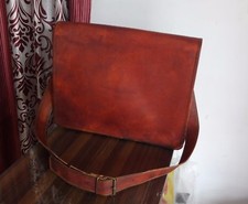 Vintage Leather Men's Handmade Brown Laptop Shoulder Satchel Messenger Bag