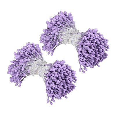 700Pcs Double Heads Flower Stamen Artificial Flower Stamen Pistil Purple