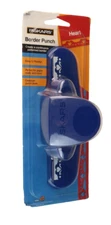 Blue Fiskars Border Paper Punch Lace Hearts Lever Continuous Edger Crafting