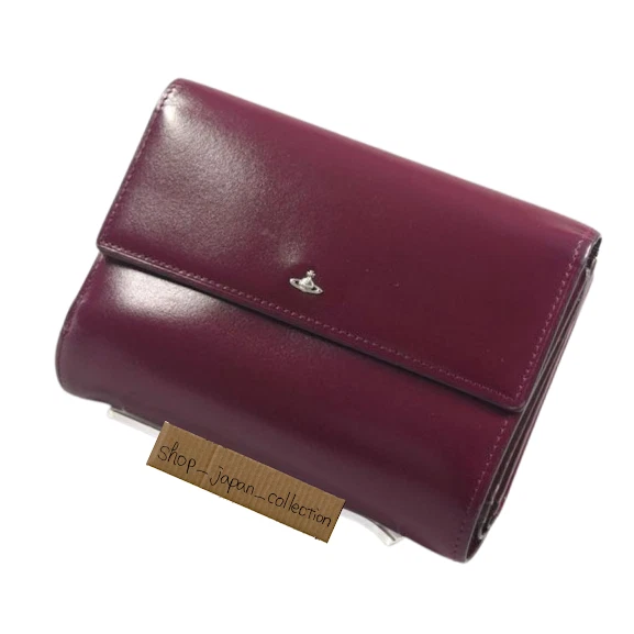 Vivienne Westwood Simple Tiny Orb Leather Wallet Purple H10cm W13.3cm D2.5cm