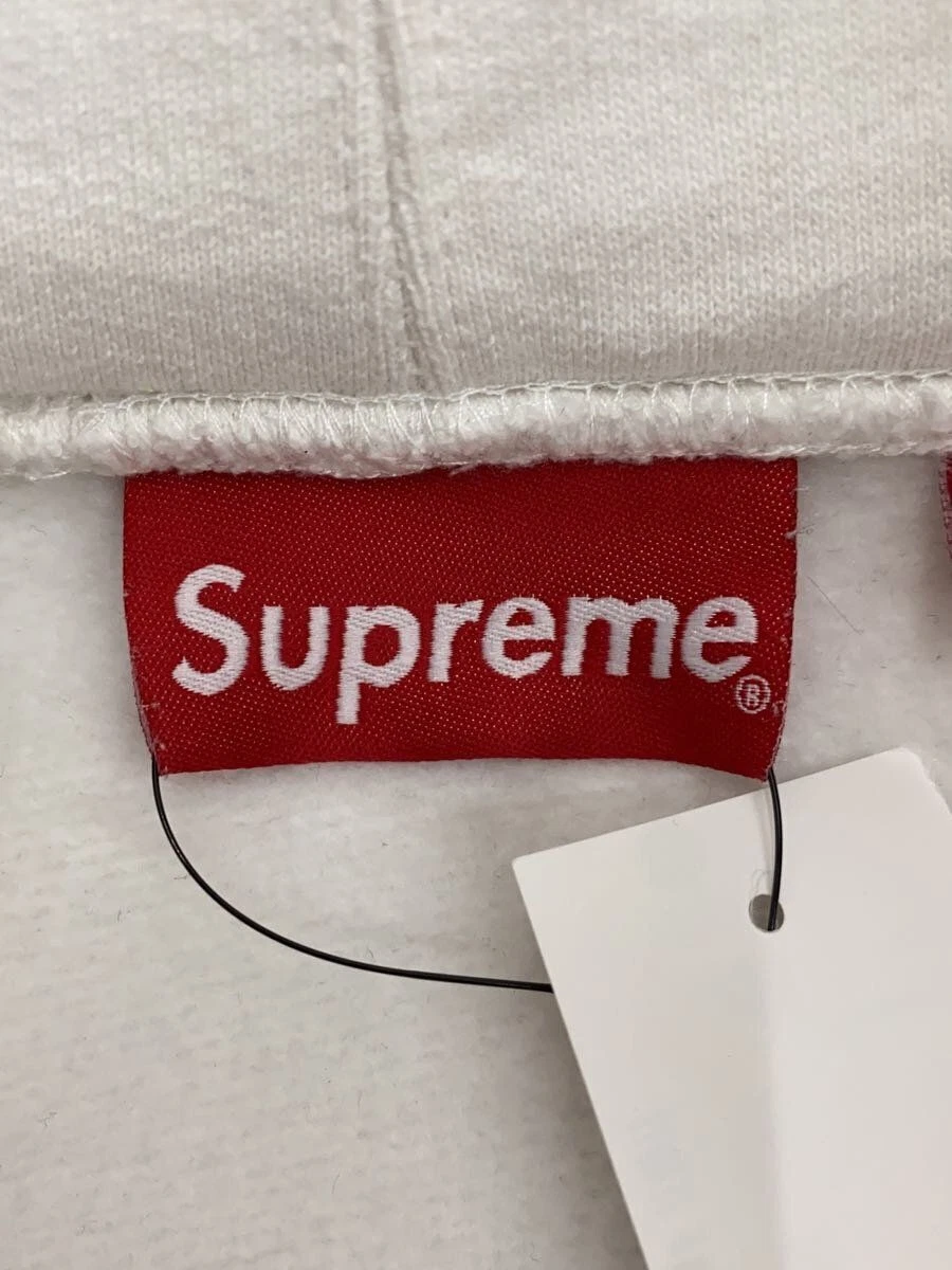 Felpa Supreme con cappuccio L cotone bianco tinta unita usata