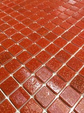 Glass Tile Vitreous Mosaics Red-Orange 12 3/4" x 12 3/4"