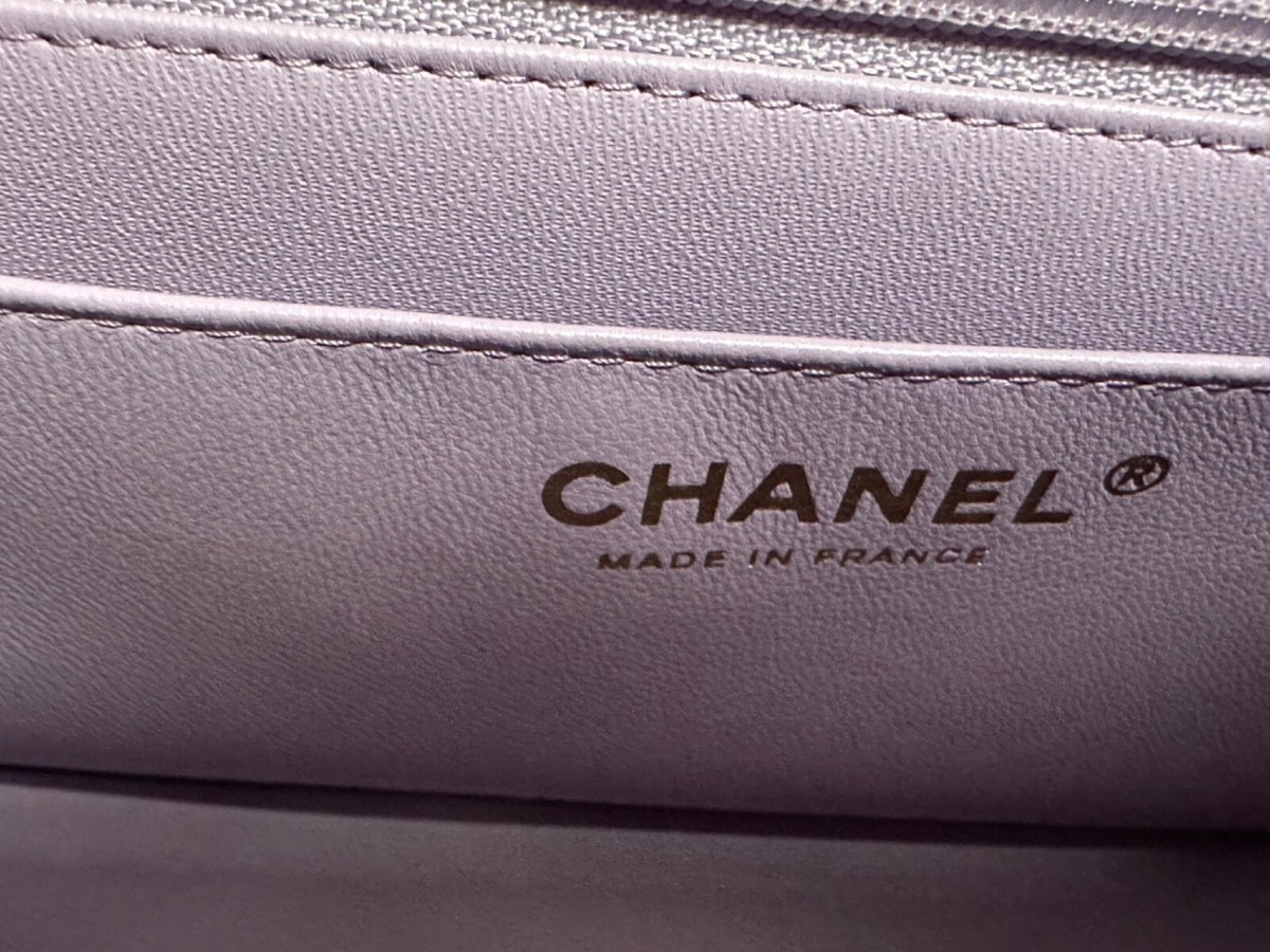 New 24P CHANEL Lilac Purple Violet Small Mini Top Handle