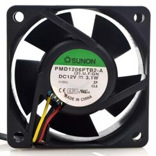 SUNON PMD1206PTB2-A 6025 DC12V 3.1W 6CM 3-Wire Dual Ball Cooling Fan