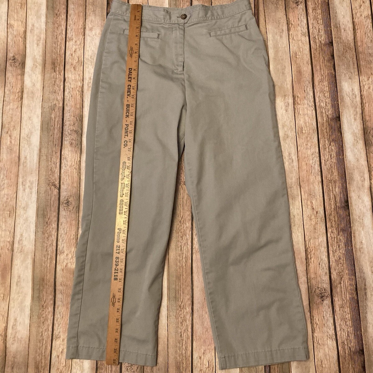 Lands' End Straight Fit High Rise Women's 16 - Gray Pants Preowned