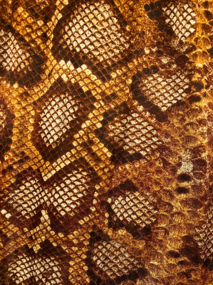 ALTUZARRA Dress Womens 2 Bronze Brown Python Snake Satin Plunge Long Sleeve - Image 4 of 4