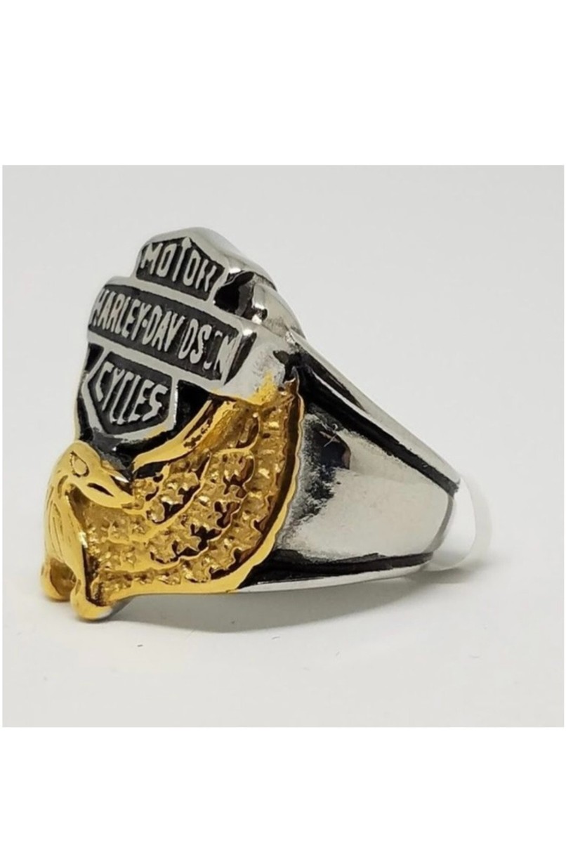 Harley Davidson Biker Stainless Steel Men's Ring- All sizes Harley Davidson Biker Stainless Steel Men's Ring- All sizes