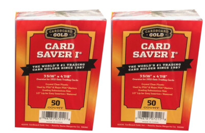 100 Card Saver 1 Semi-Rigid Holders By Cardboard Gold - Clear, Acid-Free, UV Protected 5 thumbnail image