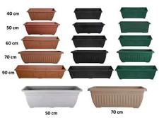 Rectangular Plastic Window Planter Boxes Growing Flower Basket Garden Plant Pot