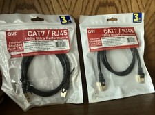 Lot of 2, 3ft CAT7/RJ45 10Gig Ultra Performance Ethernet Shielded Patch Cord