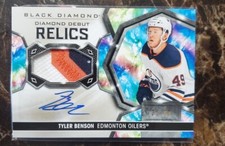 2020-21 Tyler Benson Diamond Debut Relics /49 Rookie Patch Auto