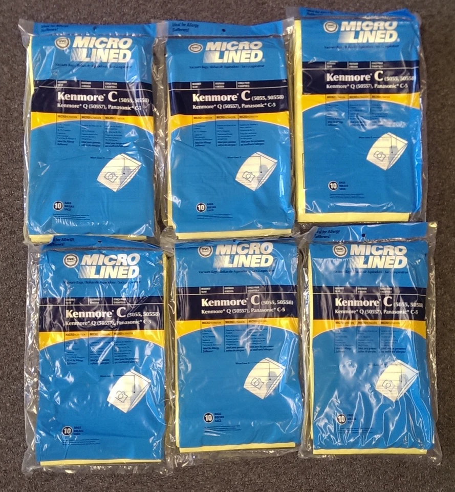 60 Sears Kenmore C & Q Panasonic C-5 5055 50557 50558 Canistor Vacuum Bags - Image 2 of 2