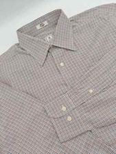      Peter Millar Mens Size 100 Cotton Dress Shirt M 15.5x33 Multicolor Check