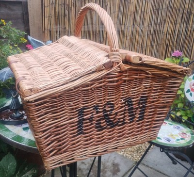 (DD) Großer Fortnum und Mason F&M echter Weidenkorb Jäger Picknickkorb
