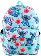 Disney Lilo Stitch 17 Inch Deluxe Backpack with Laptop Compartment Aqua