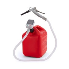 Fuel Transfer Pump Automatic w/ Nozzle, Quick Flow, for Gas Diesel, 3 Adapters