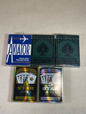 Lotof5PlayingCardDecks BicycleTactical Field, Aviator,and5 Star Casino Quality#3